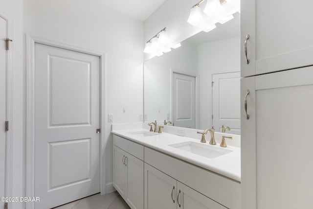 bathroom featuring vanity and tile patterned floors