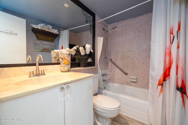 2800 N Atlantic Ave Unit 1105, Daytona Beach, FL 32118 - full bath featuring shower / bath combo, vanity, and wood finished floors