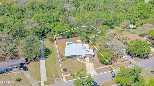 284 Military Blvd, Ormond Beach, FL 32174 - view of property location with property parcel outlined and a heavily wooded area