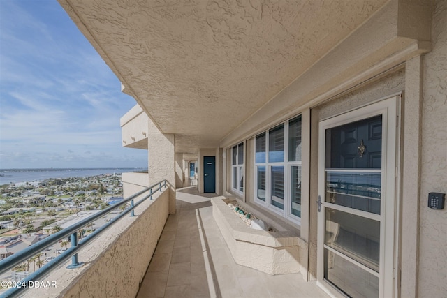 balcony with a water view