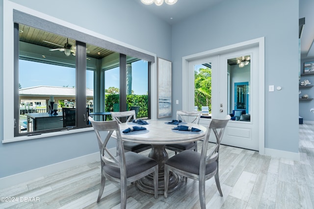 sunroom featuring ceiling fan