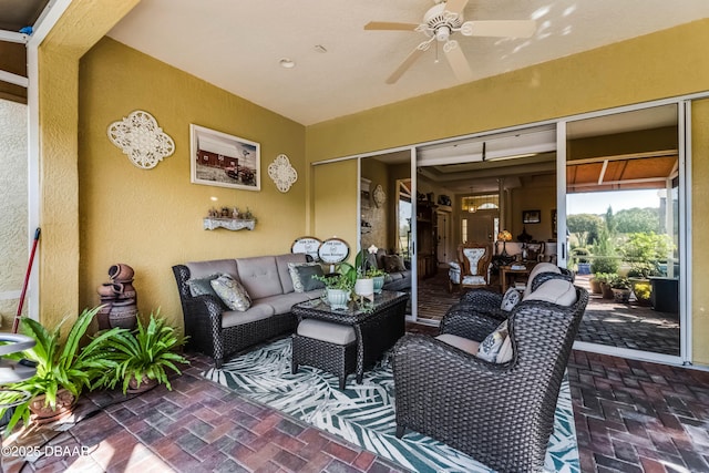 4 Arika At Lionspaw, Daytona Beach, FL 32124 - view of patio / terrace featuring an outdoor hangout area and ceiling fan
