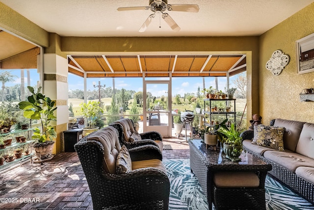 4 Arika At Lionspaw, Daytona Beach, FL 32124 - sunroom featuring an outdoor hangout area and ceiling fan