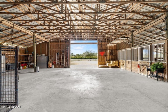 view of horse barn with washer / clothes dryer