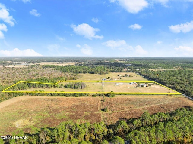 bird's eye view with a rural view