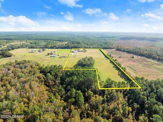 bird's eye view featuring a rural view