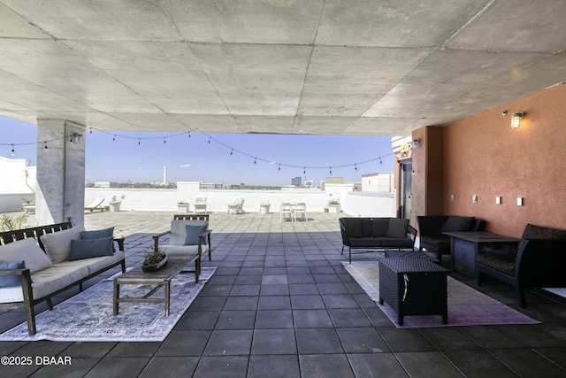 view of patio with an outdoor living space