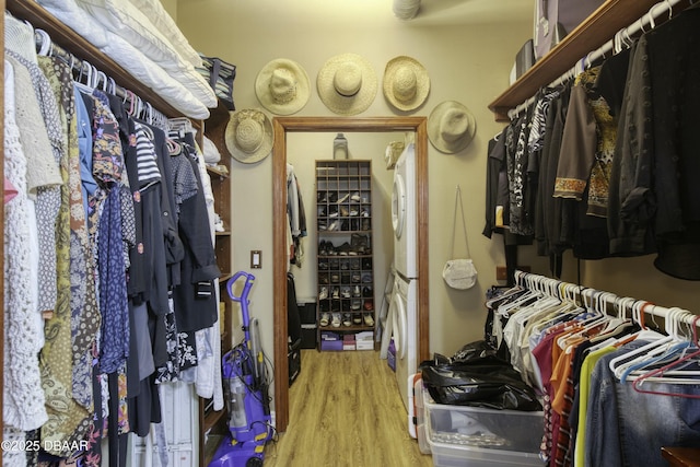 spacious closet with wood finished floors