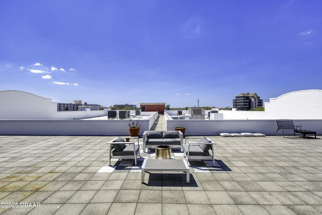 view of patio / terrace featuring an outdoor living space