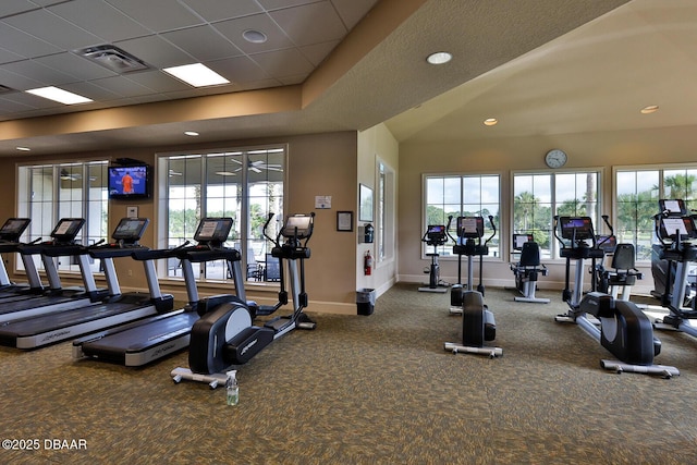 18 Landings Ln, Ormond Beach, FL 32174 - workout area with baseboards, carpet floors, and recessed lighting