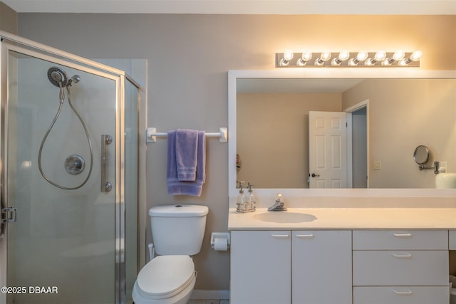 18 Landings Ln, Ormond Beach, FL 32174 - full bathroom featuring vanity, a stall shower, and toilet