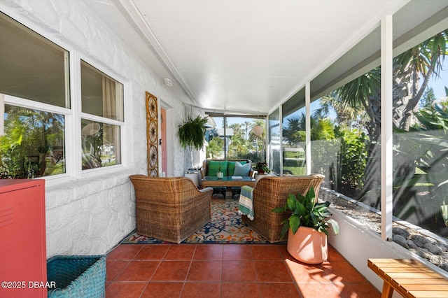 sunroom with outdoor lounge area