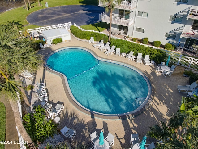 view of pool with a patio area