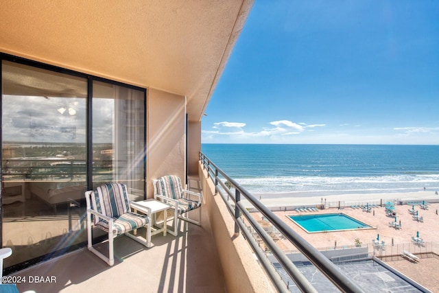 3023 S Atlantic Ave Unit 7070, Daytona Beach, FL 32118 - balcony featuring view of water and beach