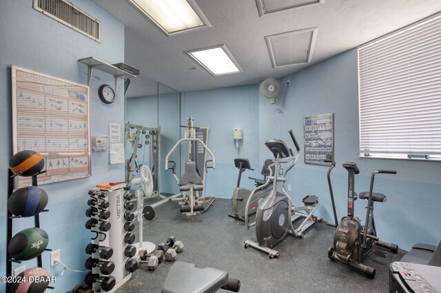 3023 S Atlantic Ave Unit 7070, Daytona Beach, FL 32118 - exercise room featuring attic access
