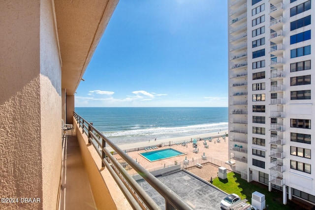 3023 S Atlantic Ave Unit 7070, Daytona Beach, FL 32118 - balcony featuring view of water and beach