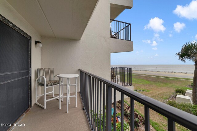 balcony with a water view