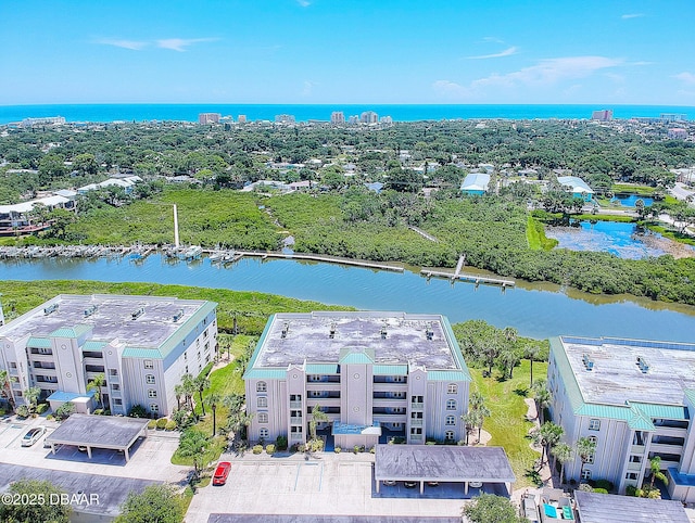 430 Bouchelle Dr Unit 202, New Smyrna Beach, FL 32169 - birds eye view of property with a water view