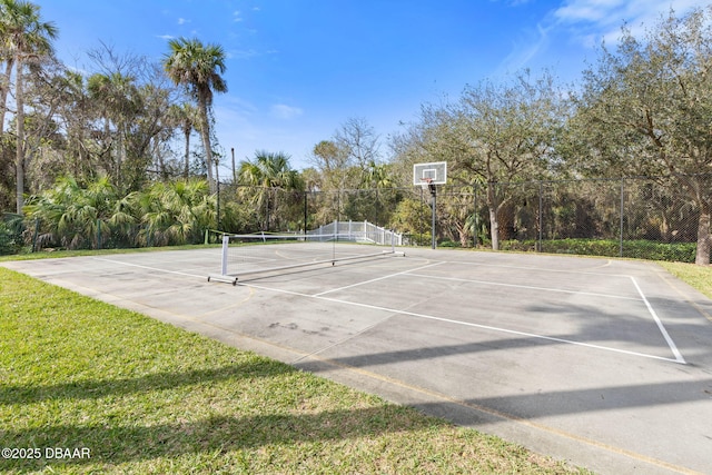 view of sport court featuring community basketball court and fence