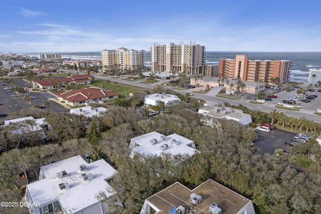 drone / aerial view with a city view