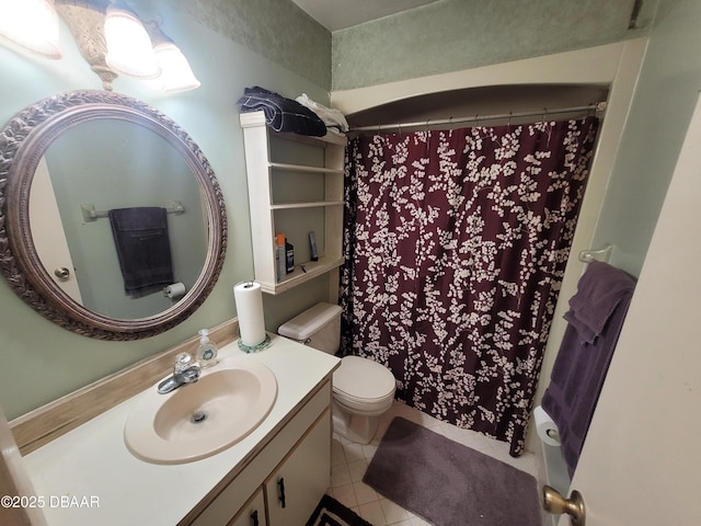 3557 Forest Branch Dr Unit B, Port Orange, FL 32129 - bathroom with tile patterned flooring, vanity, and a shower with curtain