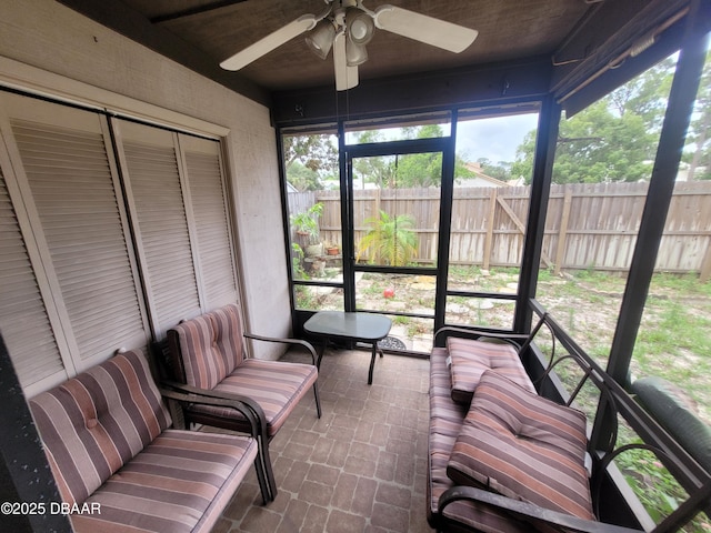 3557 Forest Branch Dr Unit B, Port Orange, FL 32129 - sunroom with a ceiling fan