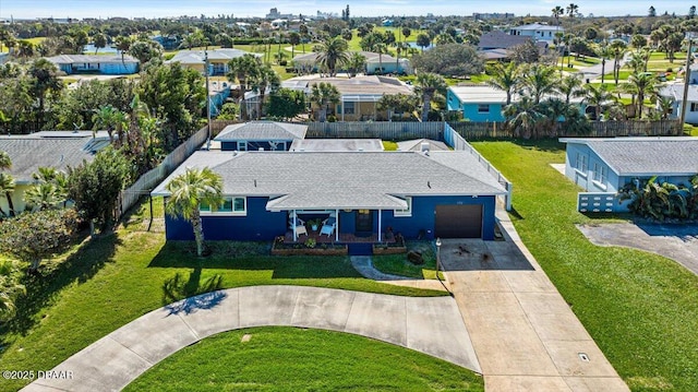 drone / aerial view featuring a residential view