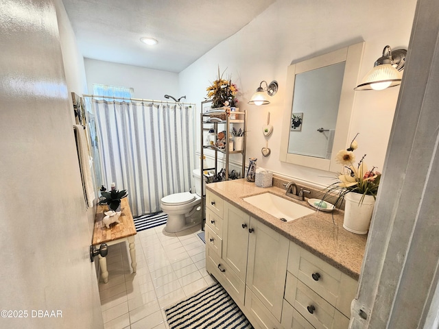 55 Chippingwood Ln, Ormond Beach, FL 32176 - full bathroom with vanity, a shower with curtain, and tile patterned flooring