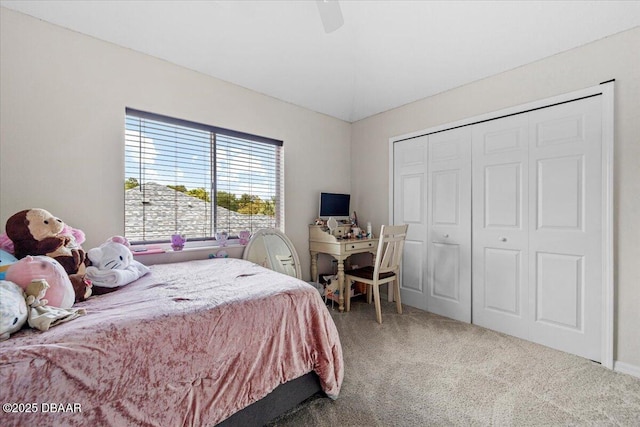 21 Whittingham Ln, Palm Coast, FL 32164 - carpeted bedroom with a ceiling fan and a closet