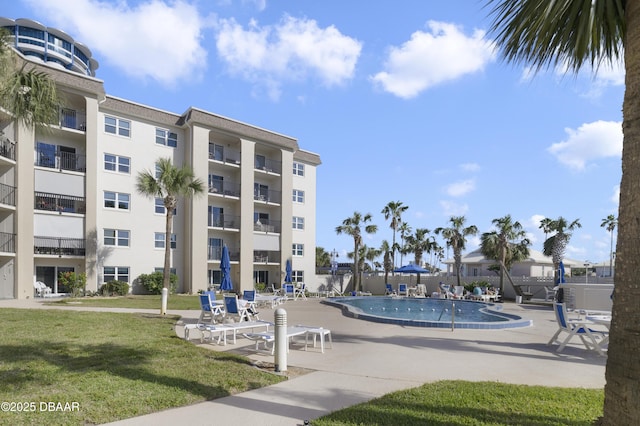 exterior space with a community pool