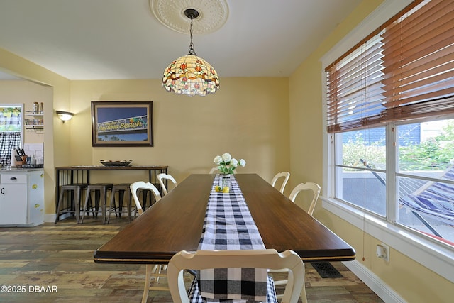 dining room featuring dark hardwood / wood-style floors