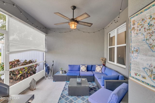 1767 Travertine Ter, Sanford, FL 32771 - view of patio / terrace with outdoor lounge area and ceiling fan