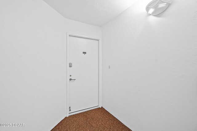 entryway with carpet flooring