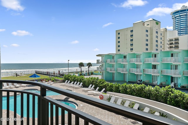 balcony with a water view