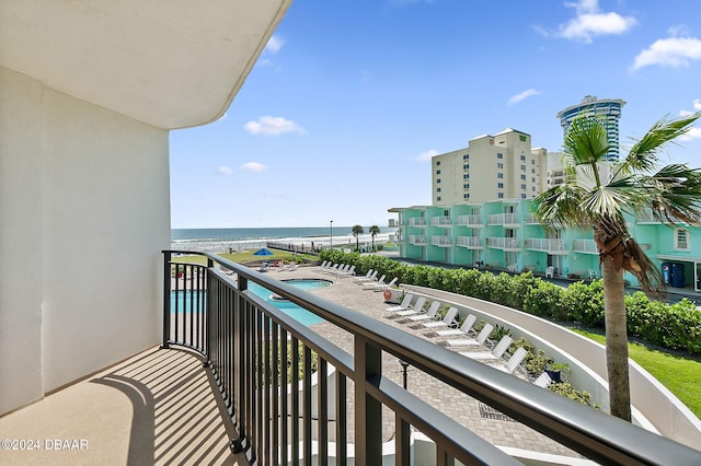 balcony with a water view