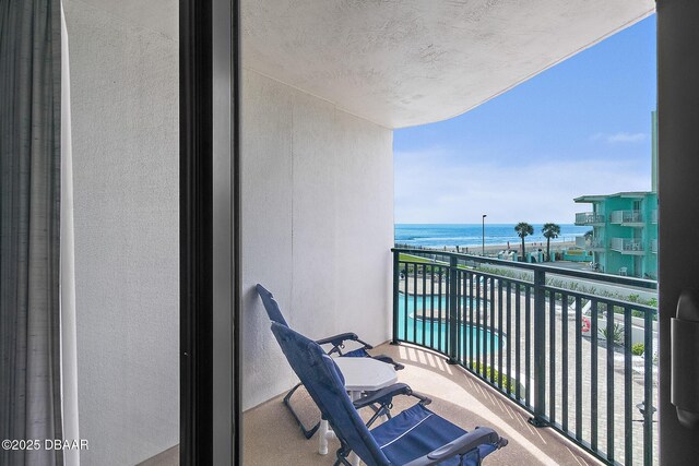 balcony with a water view