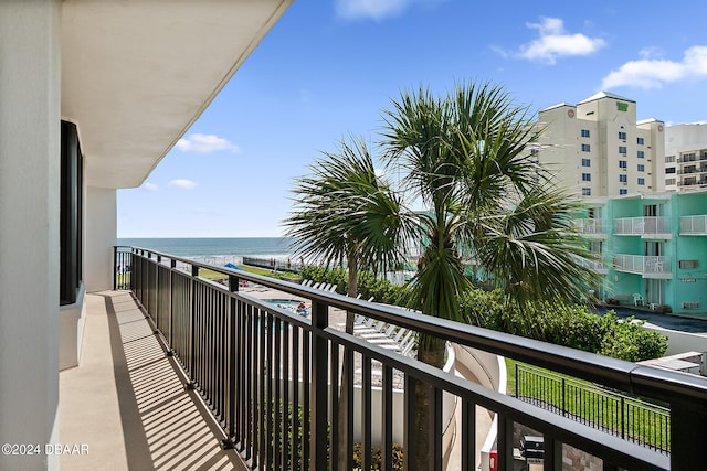 balcony with a water view