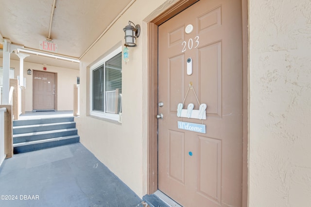 view of doorway to property