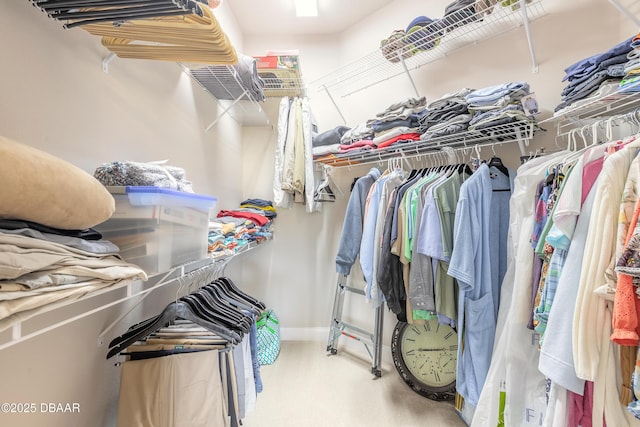 view of walk in closet