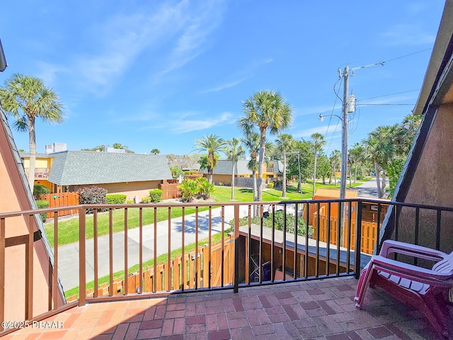balcony featuring a residential view