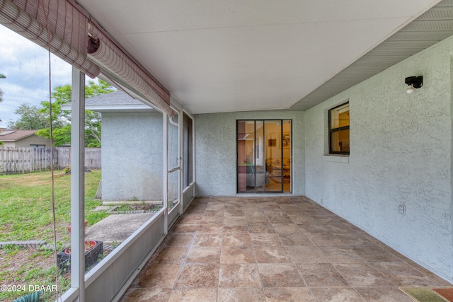 view of unfurnished sunroom