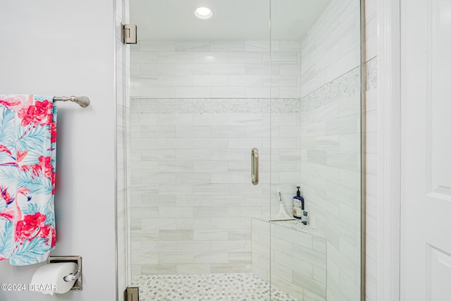 bathroom featuring walk in shower