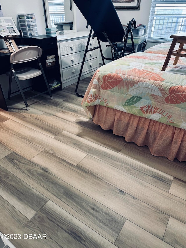 bedroom featuring light hardwood / wood-style flooring