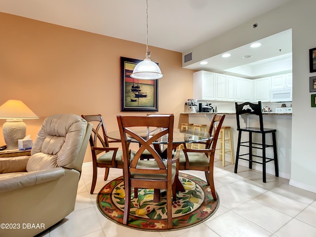 view of tiled dining space