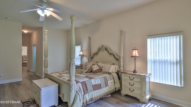 4269 Mayfair Ln, Port Orange, FL 32129 - bedroom featuring wood finished floors and ceiling fan