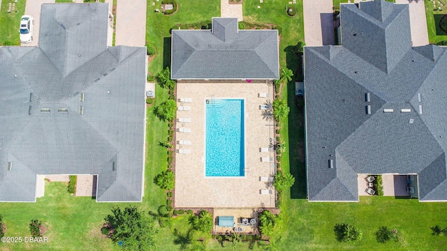 3402 Torre Blvd, New Smyrna Beach, FL 32168 - aerial perspective of suburban area featuring a pool