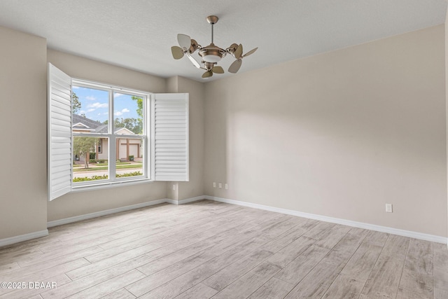 3402 Torre Blvd, New Smyrna Beach, FL 32168 - spare room featuring light wood-style flooring, baseboards, and ceiling fan
