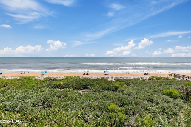 property view of water featuring a view of the beach