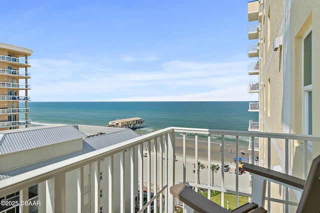 3721 S Atlantic Ave Unit 801, Daytona Beach Shores, FL 32116 - balcony featuring a water view