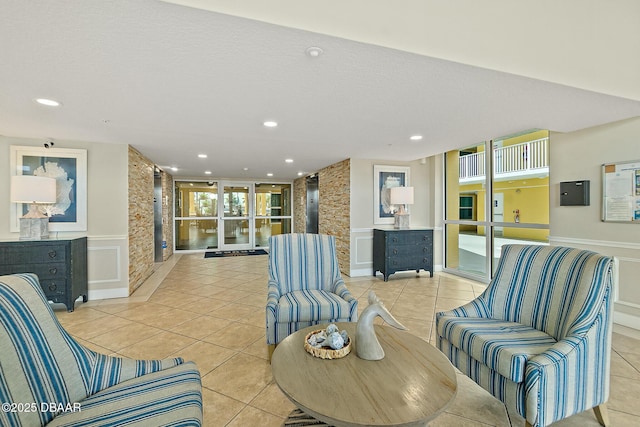 3721 S Atlantic Ave Unit 801, Daytona Beach Shores, FL 32116 - building lobby featuring recessed lighting and wainscoting
